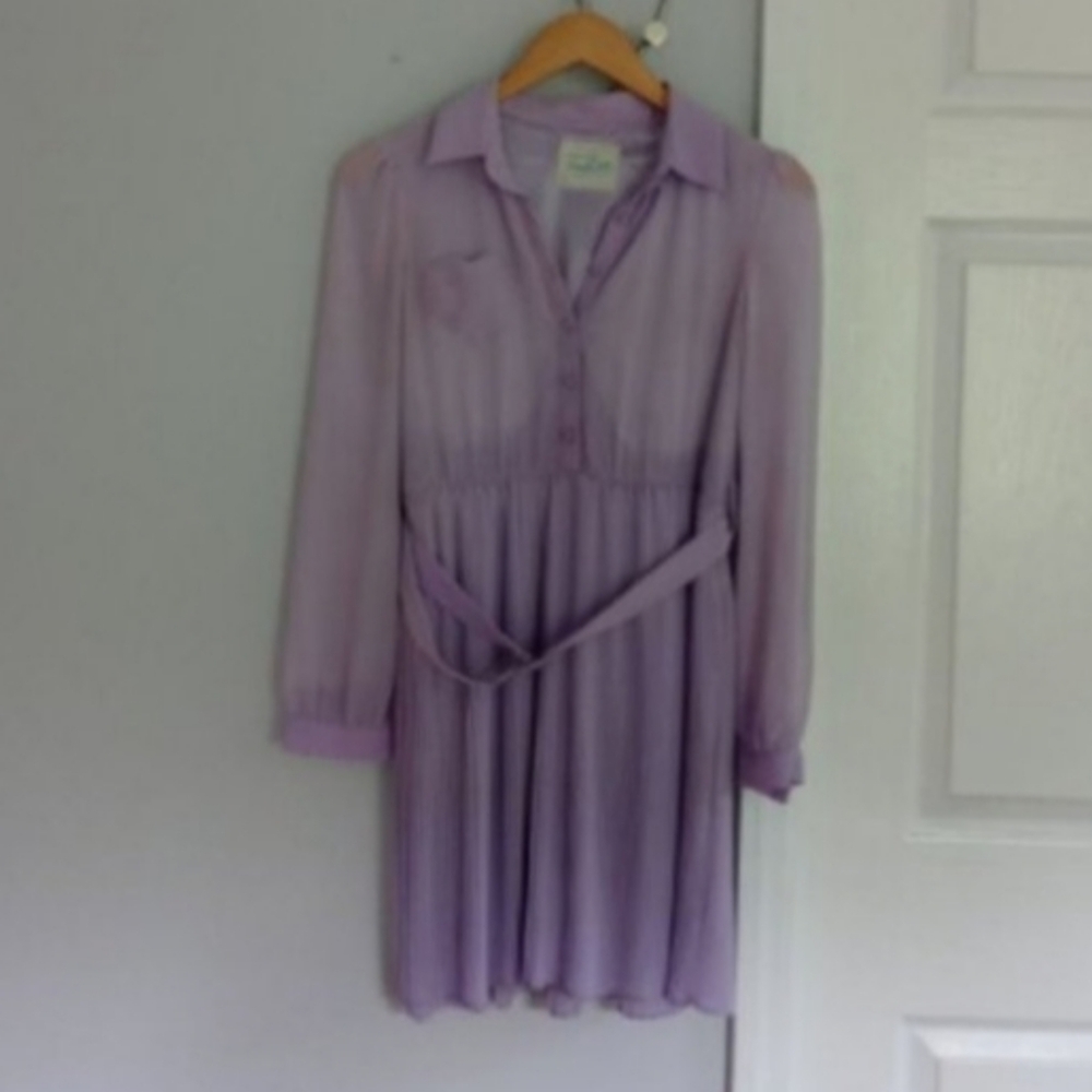 Modcloth Christine Vu Modern 70s Inspired Shirt Dress Heart Pocket Sz XS